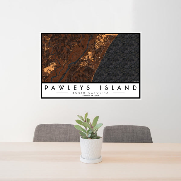 Pawleys Island - South Carolina Map Print in Ember