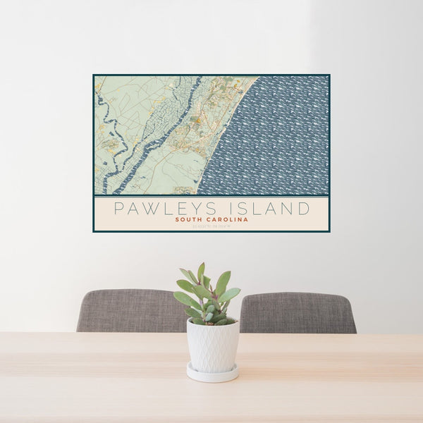 Pawleys Island - South Carolina Map Print in Woodblock