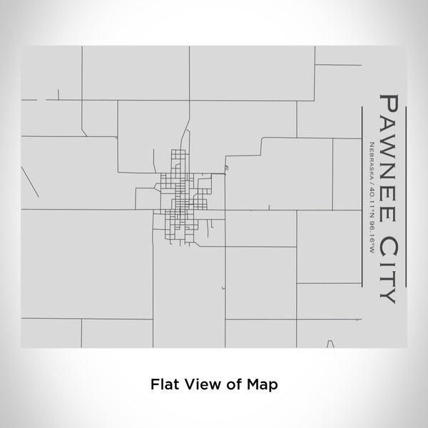 Rendered View of Pawnee City Nebraska Map Engraving on 20oz Stainless Steel Insulated Bottle with Bamboo Top
