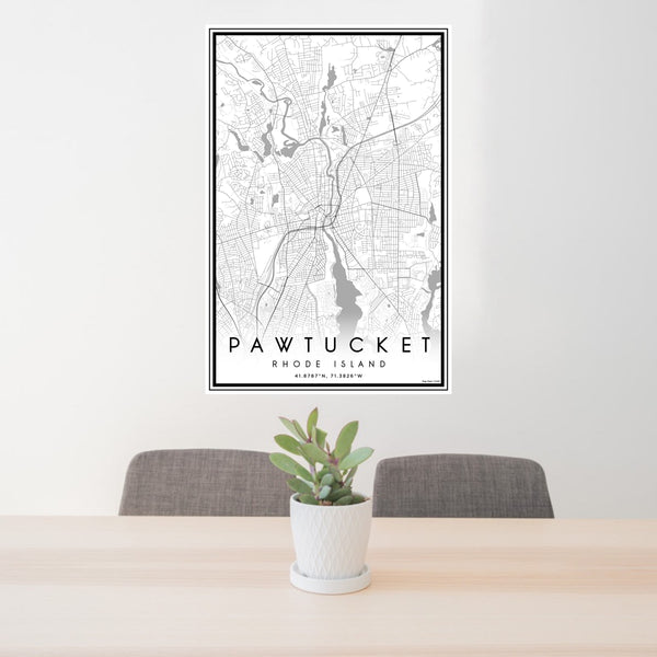 Pawtucket - Rhode Island Classic Map Print