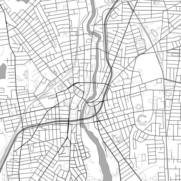 Pawtucket - Rhode Island Classic Map Print