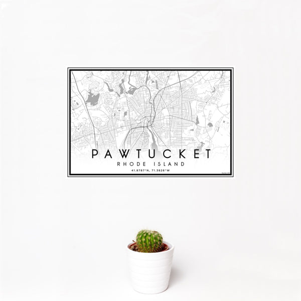Pawtucket - Rhode Island Classic Map Print