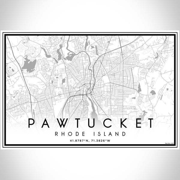 Pawtucket - Rhode Island Classic Map Print