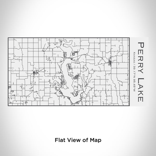 Rendered View of Perry Lake Kansas Map Engraving on 17oz Stainless Steel Insulated Cola Bottle in White