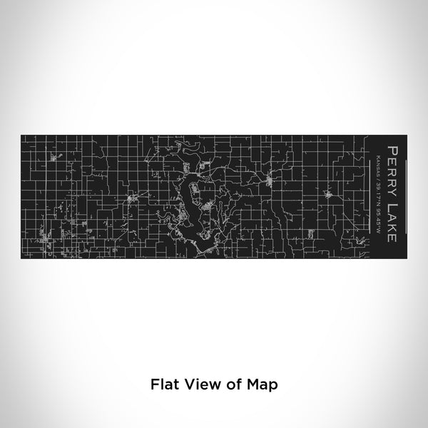 Rendered View of Perry Lake Kansas Map Engraving on 10oz Stainless Steel Insulated Cup with Sliding Lid in Black