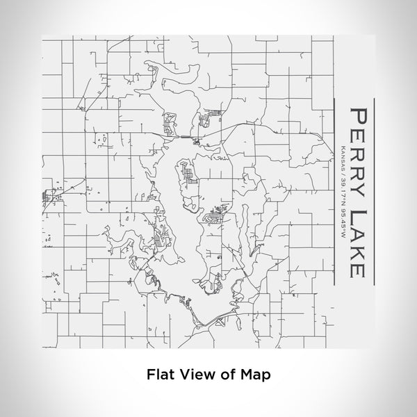 Rendered View of Perry Lake Kansas Map Engraving on 17oz Stainless Steel Insulated Tumbler in White