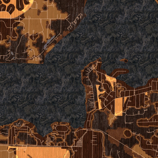 Pewaukee Lake - Wisconsin Map Print in Ember