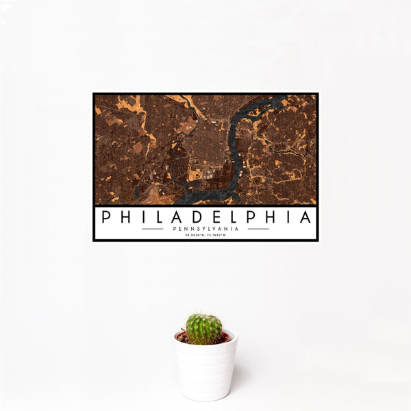 Philadelphia - Pennsylvania Map Print in Ember