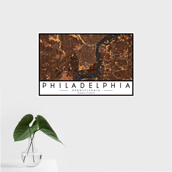Philadelphia - Pennsylvania Map Print in Ember