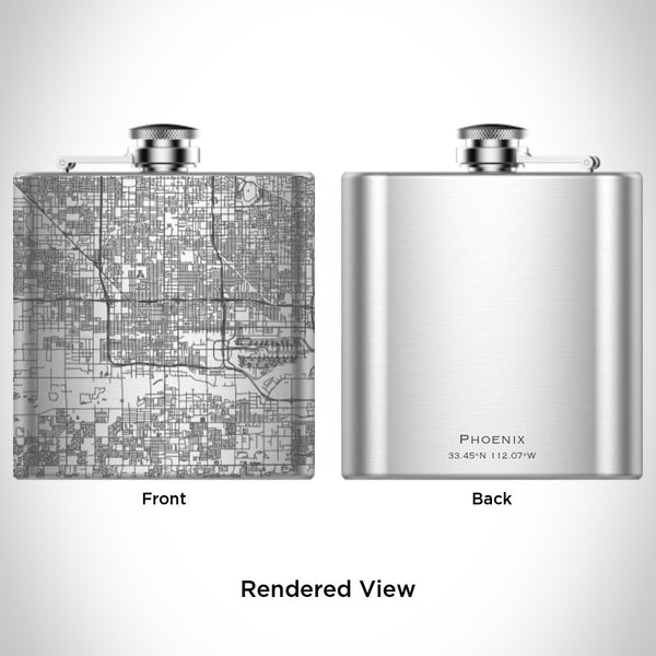 Phoenix - Arizona Map Hip Flask
