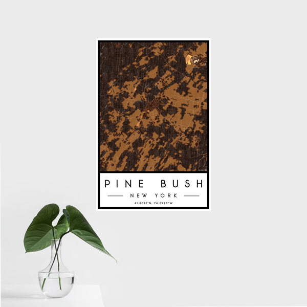 Pine Bush - New York Map Print in Ember