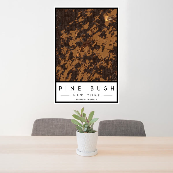 Pine Bush - New York Map Print in Ember
