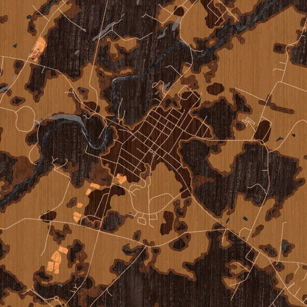 Pine Bush - New York Map Print in Ember