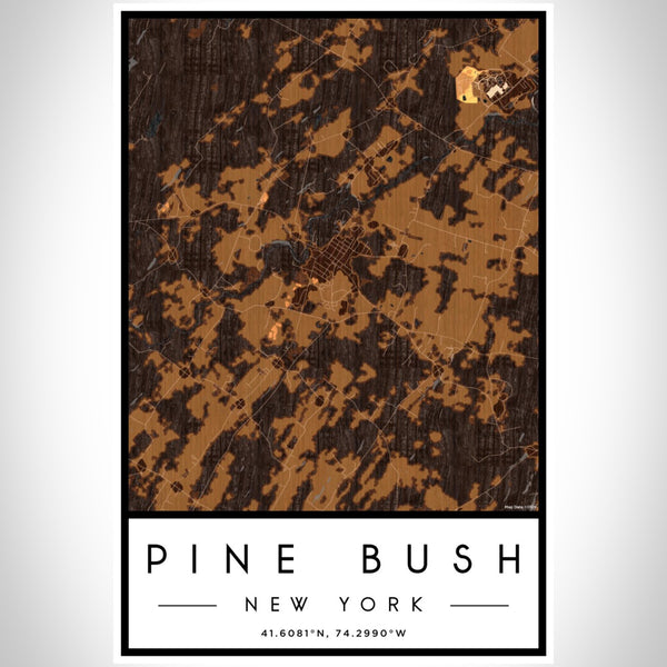 Pine Bush - New York Map Print in Ember