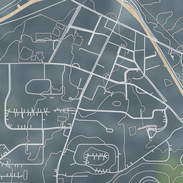 Pittsford New York Map Print in Afternoon Style Zoomed In Close Up Showing Details