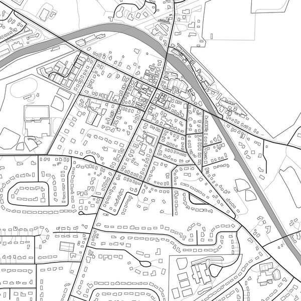 Pittsford New York Map Print in Classic Style Zoomed In Close Up Showing Details