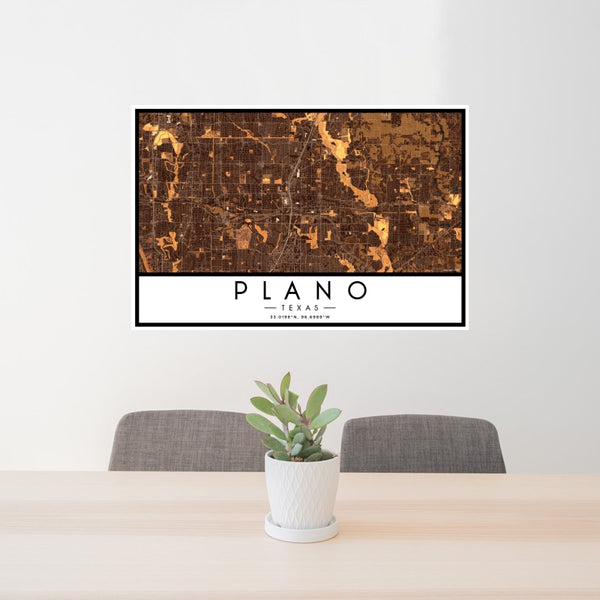 Plano - Texas Map Print in Ember