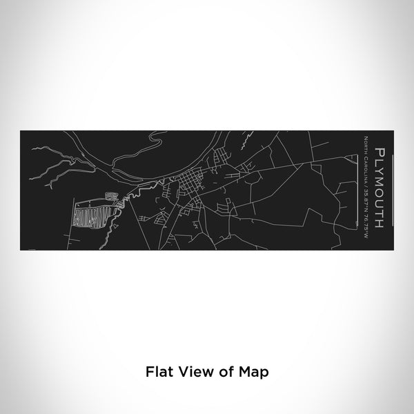 Rendered View of Plymouth North Carolina Map Engraving on 10oz Stainless Steel Insulated Cup with Sliding Lid in Black