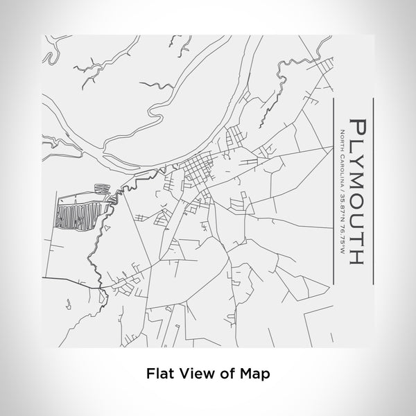 Rendered View of Plymouth North Carolina Map Engraving on 17oz Stainless Steel Insulated Tumbler in White