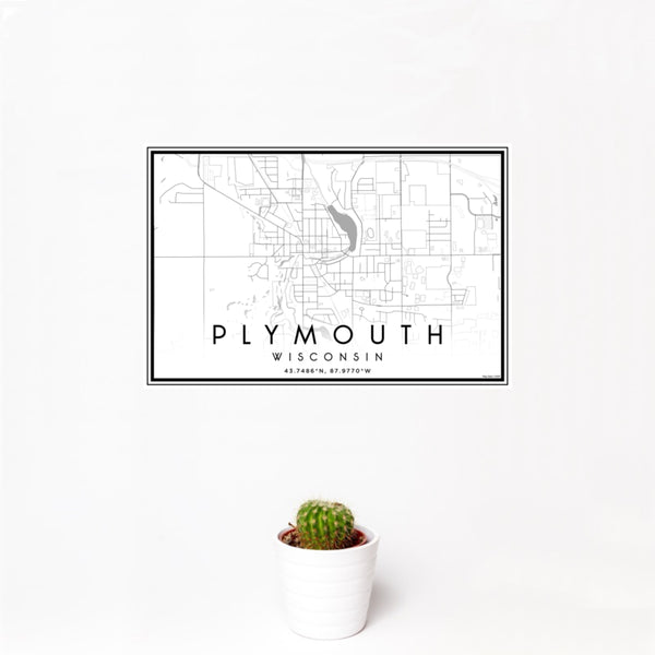 Plymouth - Wisconsin Classic Map Print