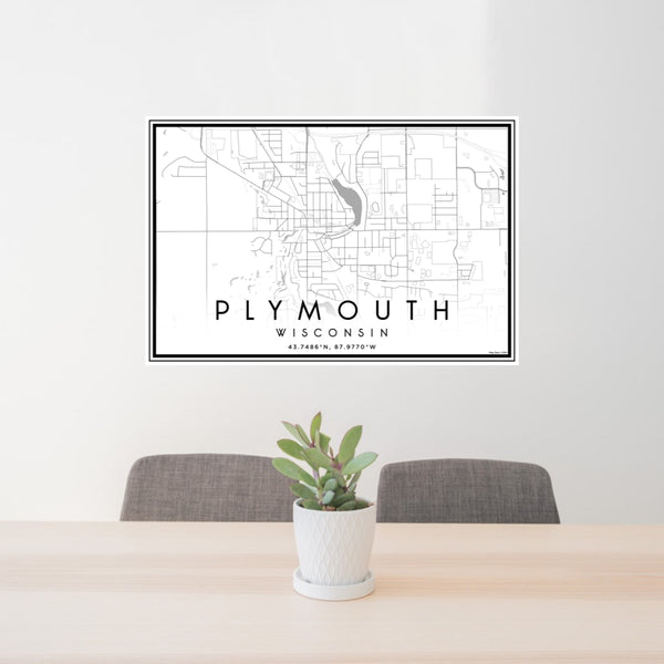 Plymouth - Wisconsin Classic Map Print