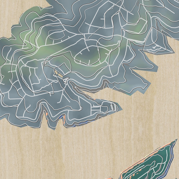 Point Venture Texas Map Print in Afternoon Style Zoomed In Close Up Showing Details