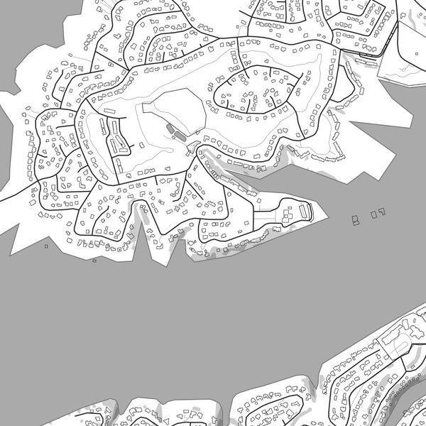 Point Venture Texas Map Print in Classic Style Zoomed In Close Up Showing Details