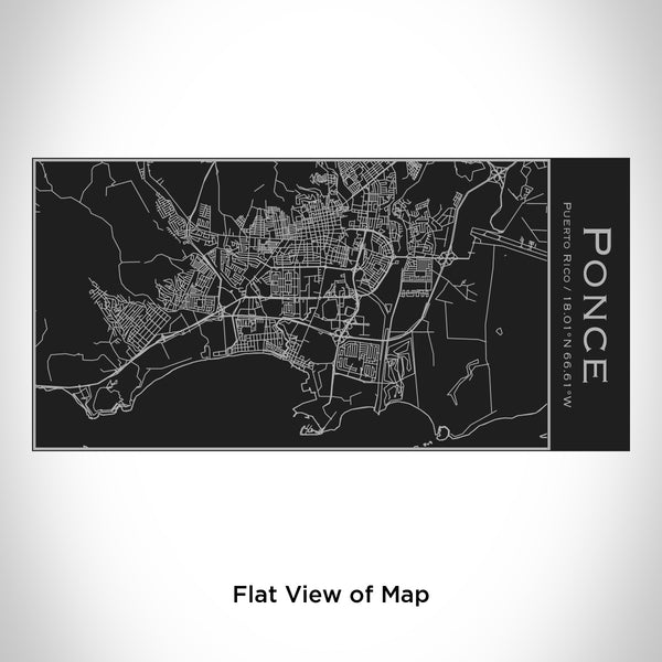 Rendered View of Ponce Puerto Rico Map Engraving on 17oz Stainless Steel Insulated Cola Bottle in Black