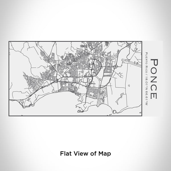 Rendered View of Ponce Puerto Rico Map Engraving on 17oz Stainless Steel Insulated Cola Bottle in White