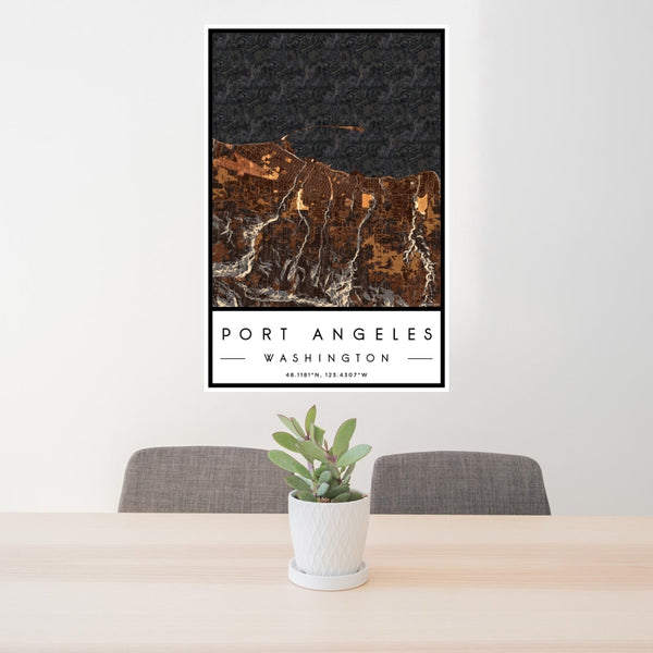 Port Angeles - Washington Map Print in Ember
