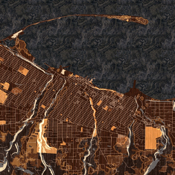 Port Angeles - Washington Map Print in Ember