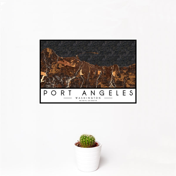 Port Angeles - Washington Map Print in Ember