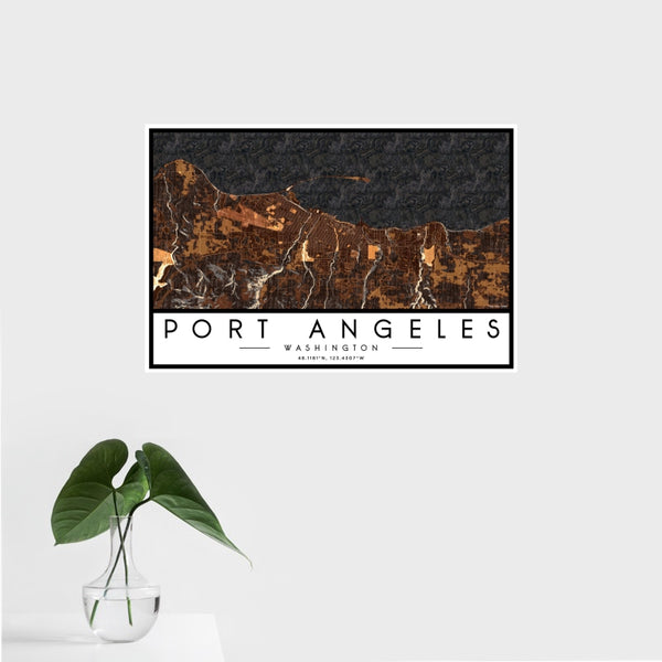 Port Angeles - Washington Map Print in Ember