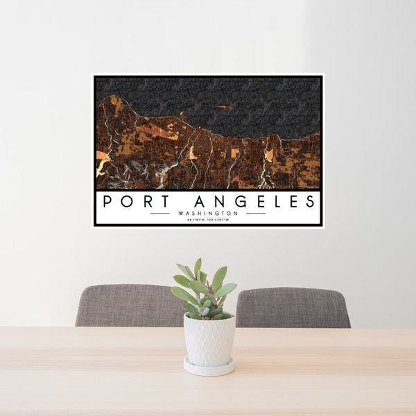 Port Angeles - Washington Map Print in Ember