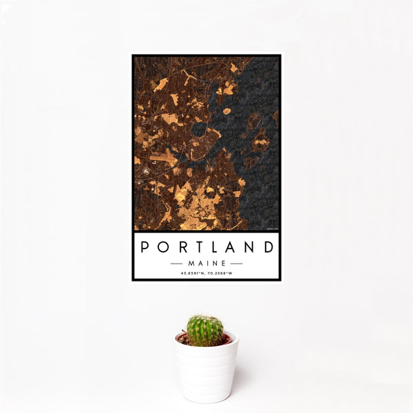 Portland - Maine Map Print in Ember