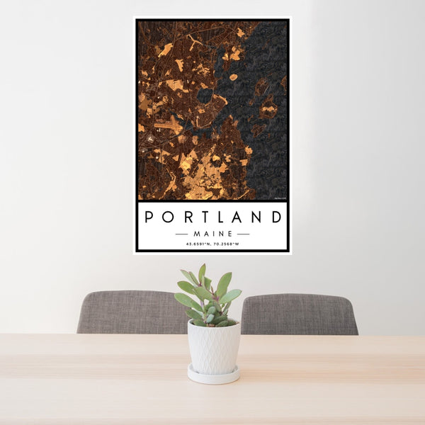 Portland - Maine Map Print in Ember