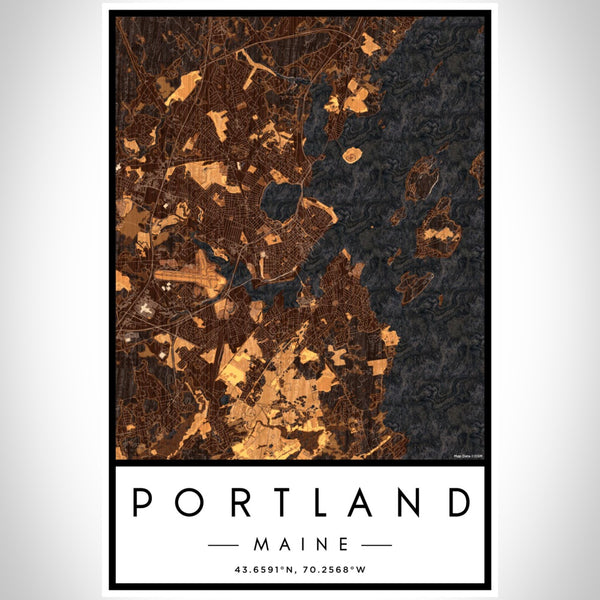 Portland - Maine Map Print in Ember