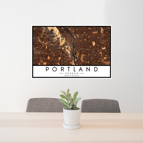 Portland - Oregon Map Print in Ember