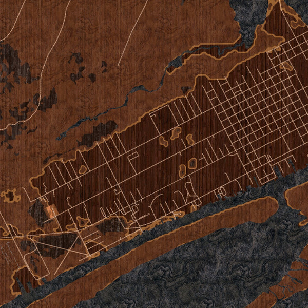 Port O'Connor - Texas Map Print in Ember