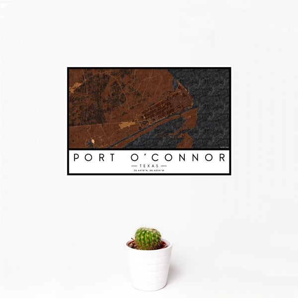 Port O'Connor - Texas Map Print in Ember