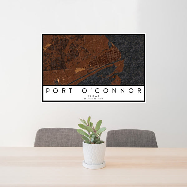 Port O'Connor - Texas Map Print in Ember