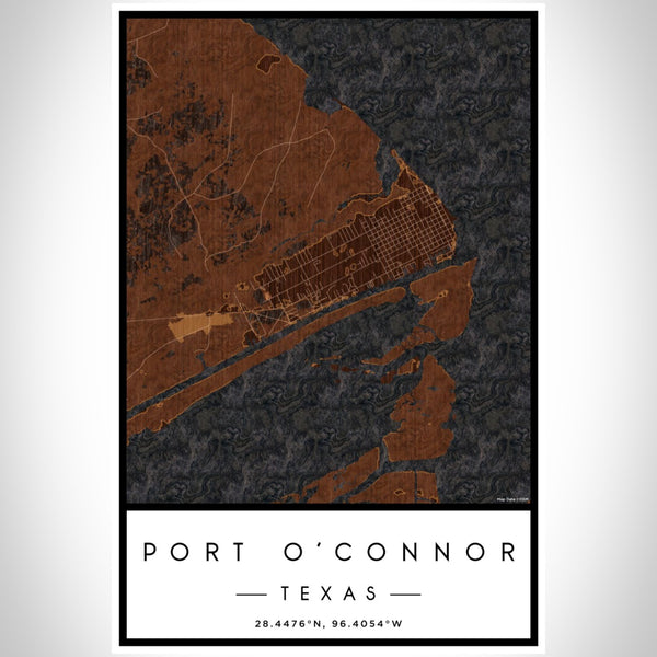 Port O'Connor - Texas Map Print in Ember