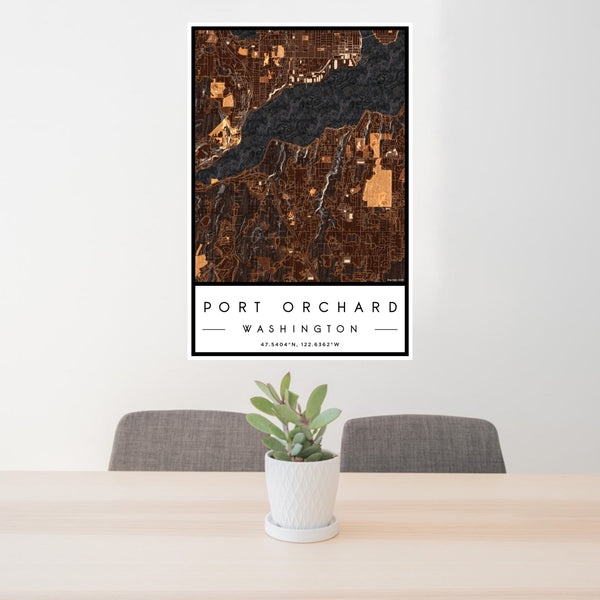 Port Orchard - Washington Map Print in Ember