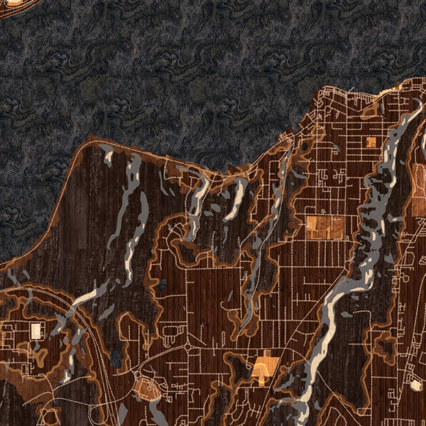 Port Orchard - Washington Map Print in Ember