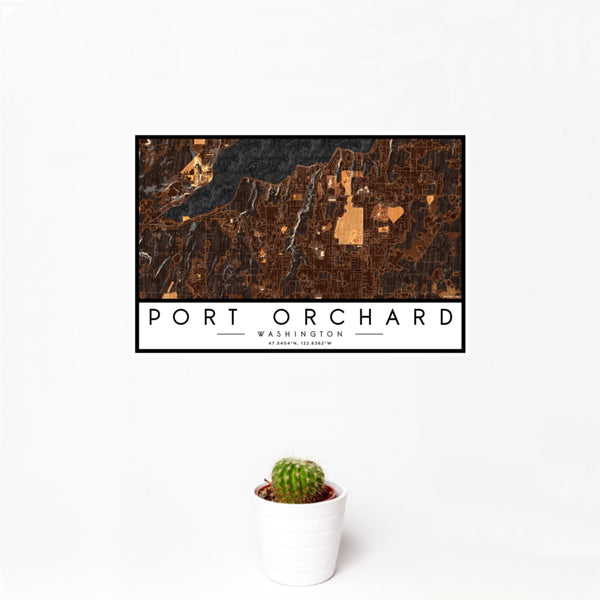 Port Orchard - Washington Map Print in Ember