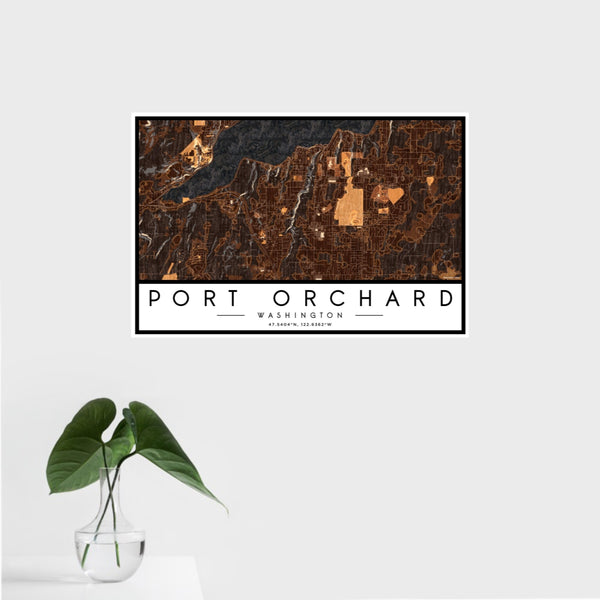 Port Orchard - Washington Map Print in Ember