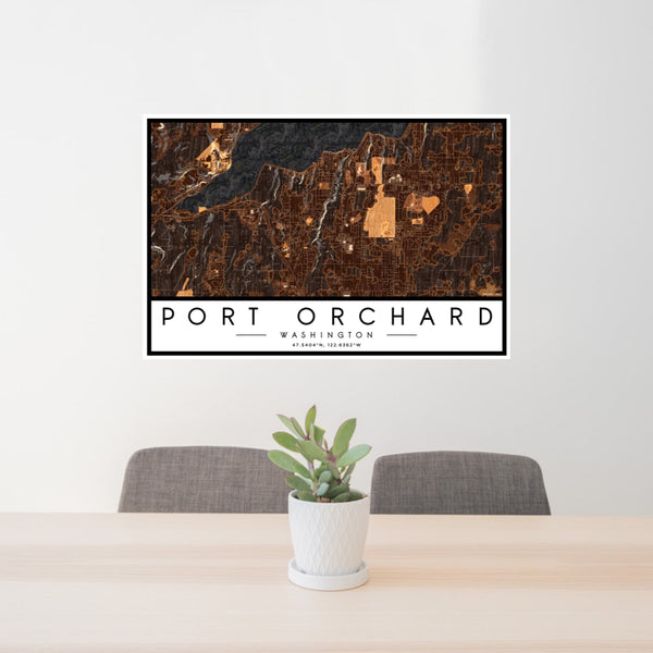 Port Orchard - Washington Map Print in Ember