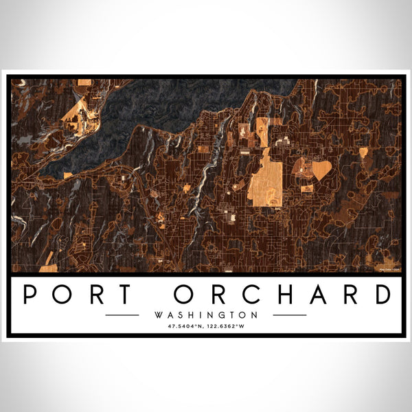 Port Orchard - Washington Map Print in Ember