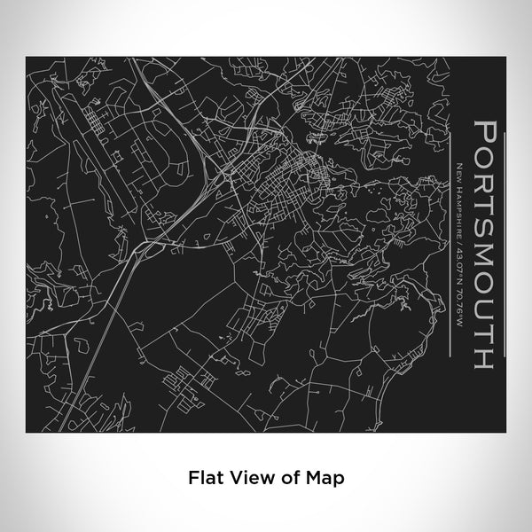 Portsmouth - New Hampshire Map Bottle with Bamboo Top in Matte Black