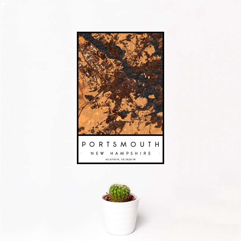 Portsmouth - New Hampshire Map Print in Ember